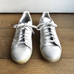 Adidas Stan Smith - Men's Sneakers, Premium Leather- White (Size 9.5)